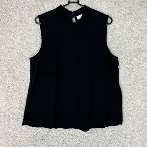 J Jill Sleeveless Blouse Womens Large Black Career Basic Everyday Staple Piece